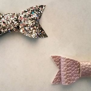 Glitter and Lavender Bow Set